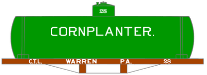 Cornplanter Refining Early Tank Car White Warren, PA