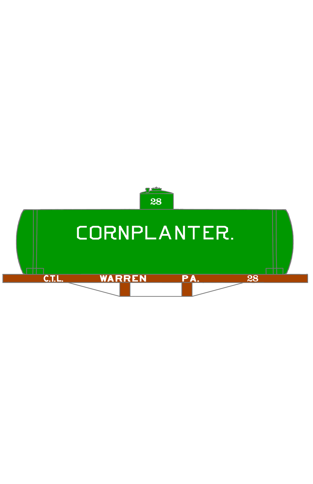 Cornplanter Refining Early Tank Car White Warren, PA