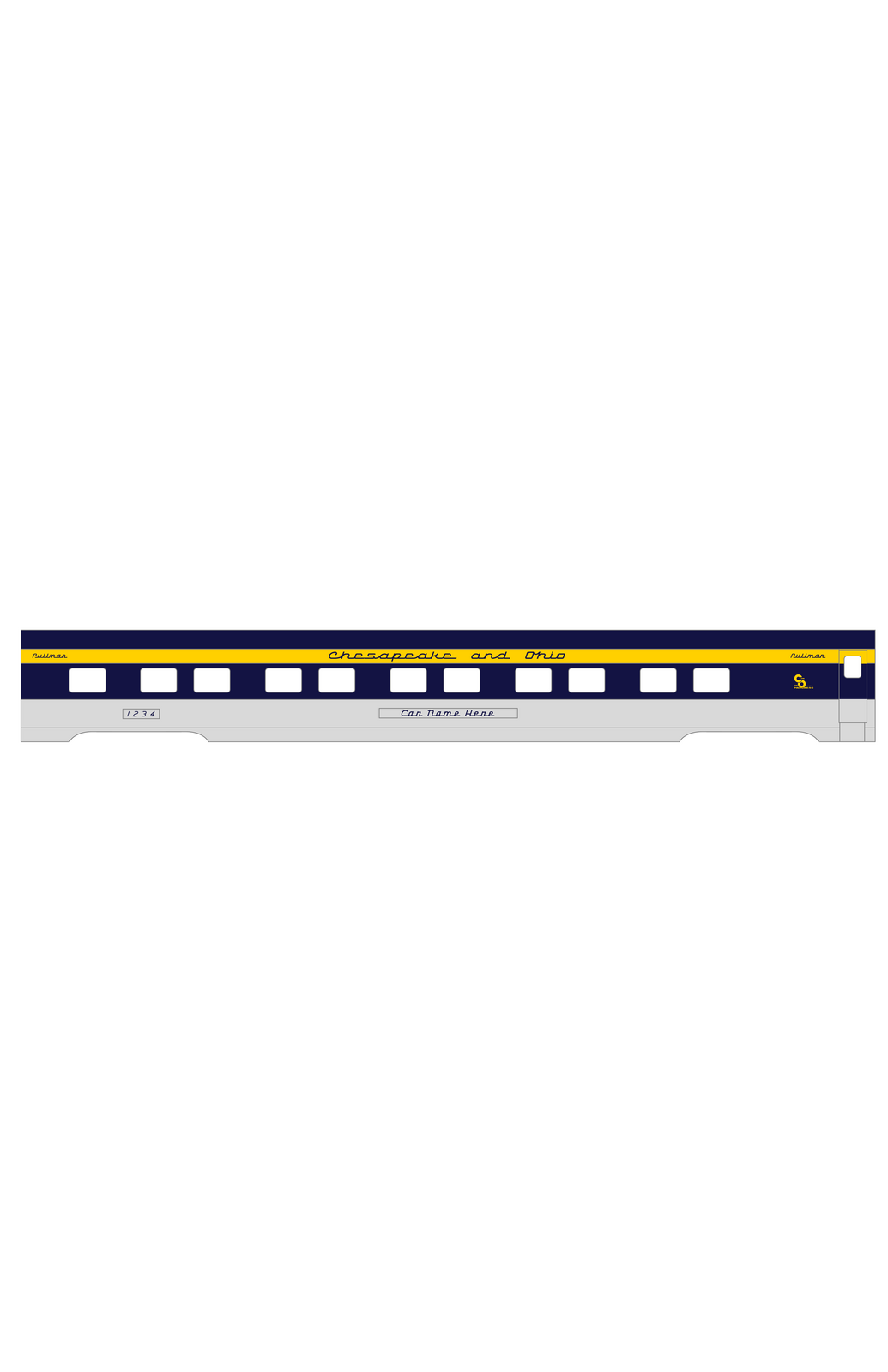 Chesapeake and Ohio Passenger Car Names Dark Blue #2