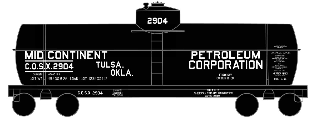 Mid-Continent Petroleum Tank Car White