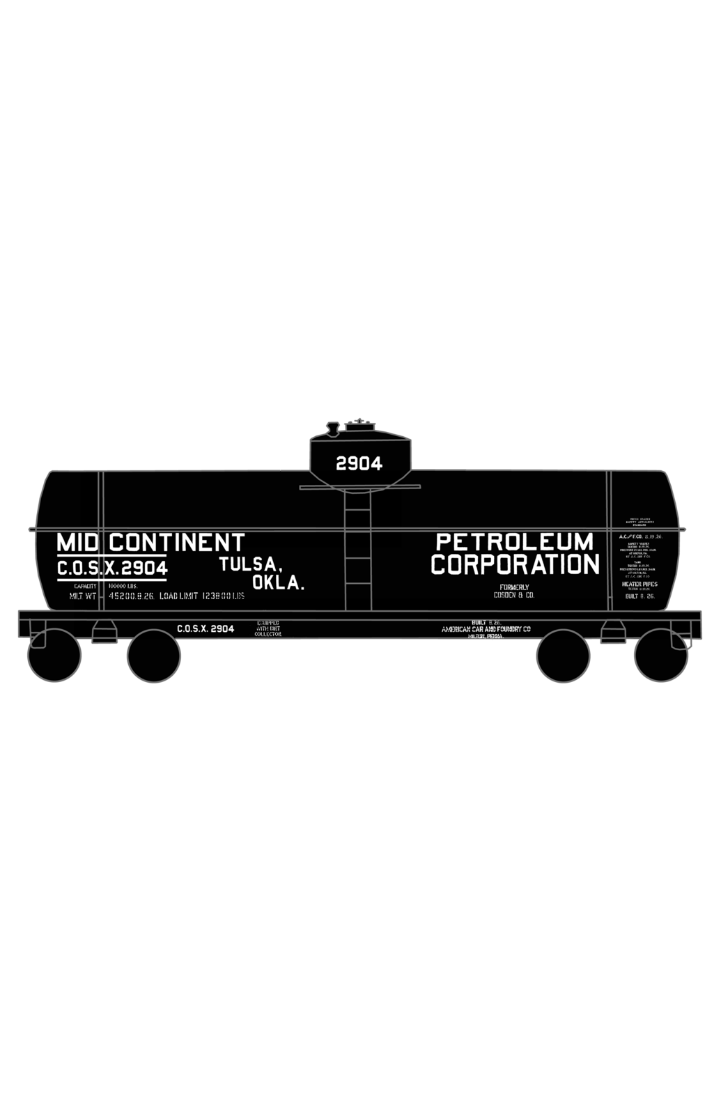 Mid-Continent Petroleum Tank Car White
