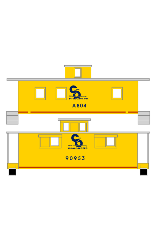 Chesapeake and Ohio Yellow Caboose Blue and Red