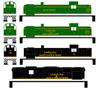 Carolina & Northwestern Diesel Locomotive Gold Blue Ridge, Southern Scheme - Decal