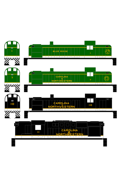Carolina & Northwestern Diesel Locomotive Gold Blue Ridge, Southern Scheme