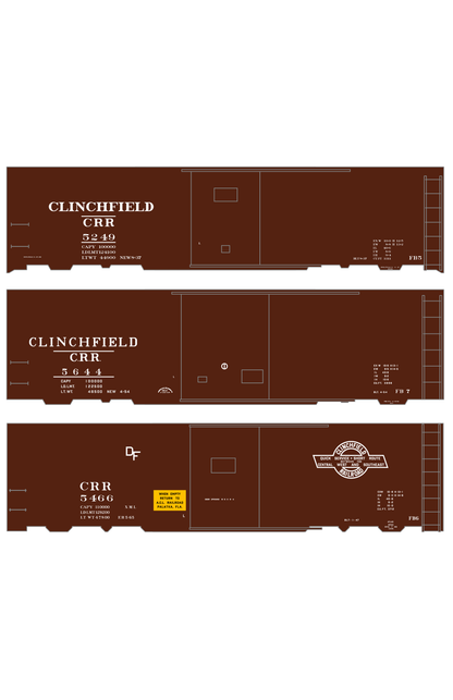 Clinchfield 40 Ft Steel Boxcar White