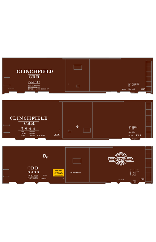 Clinchfield 40 Ft Steel Boxcar White