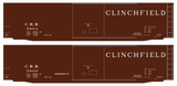 Clinchfield 50 Ft Steel Boxcar White  - Decal