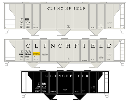 Clinchfield Covered Hopper Black and White