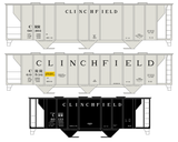 Clinchfield Covered Hopper Black and White  - Decal