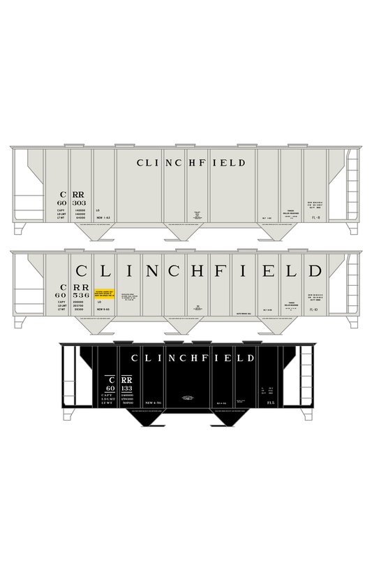 Clinchfield Covered Hopper Black and White