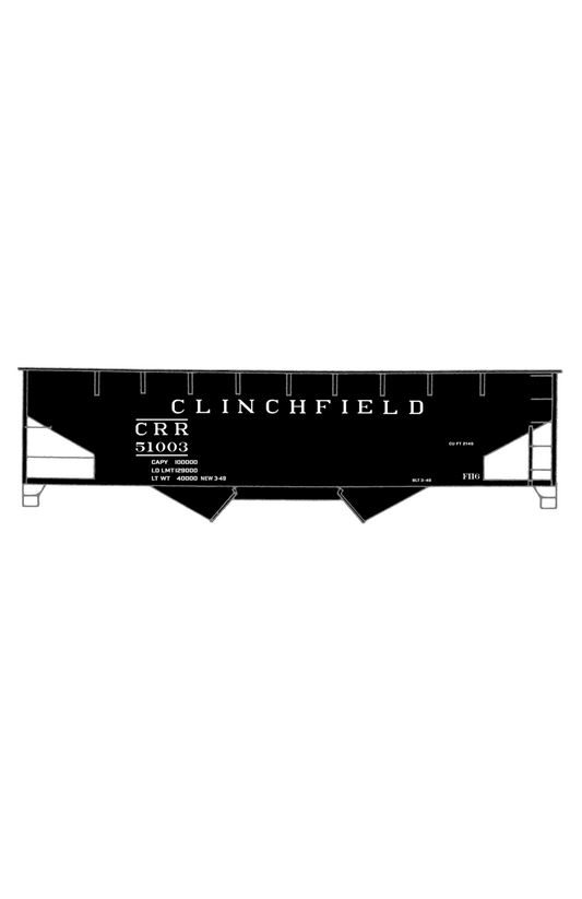 Clinchfield Offset Twin Hopper White CRR