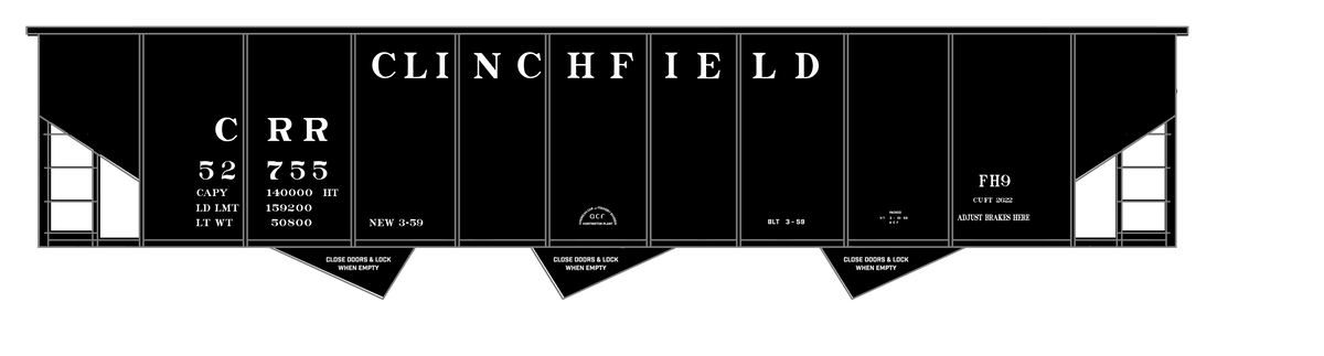 Clinchfield Triple Hopper White CRR
