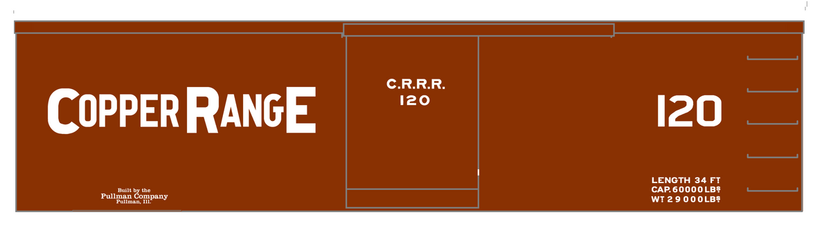 Copper Range 34 Ft Boxcar White
