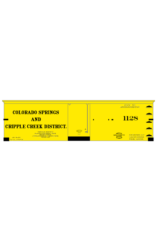 Colorado Springs & Cripple Creek District 34 Ft Boxcar Black CS&CCD