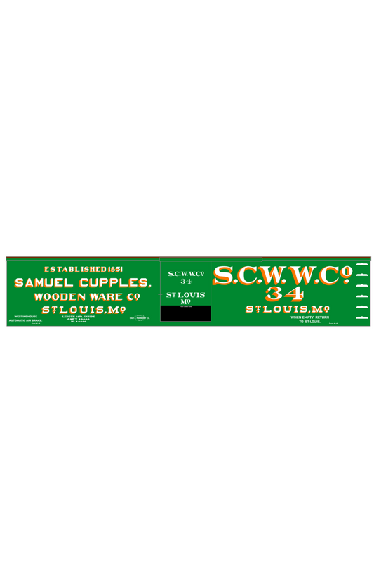 Samuel Cupples Wooden Ware Co. 50 Ft Wood Boxcar St Louis