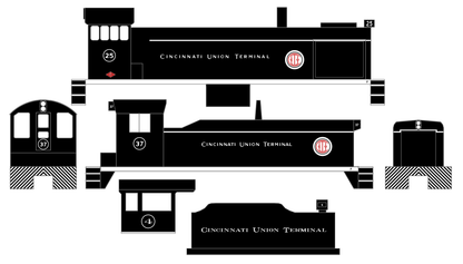 Cincinnati Union Terminal Co. Steam Or Diesel Locomotive White