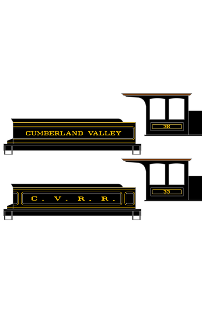 Cumberland Valley Railroad Steam Locomotive Silver and Gold PRR Subsidiary
