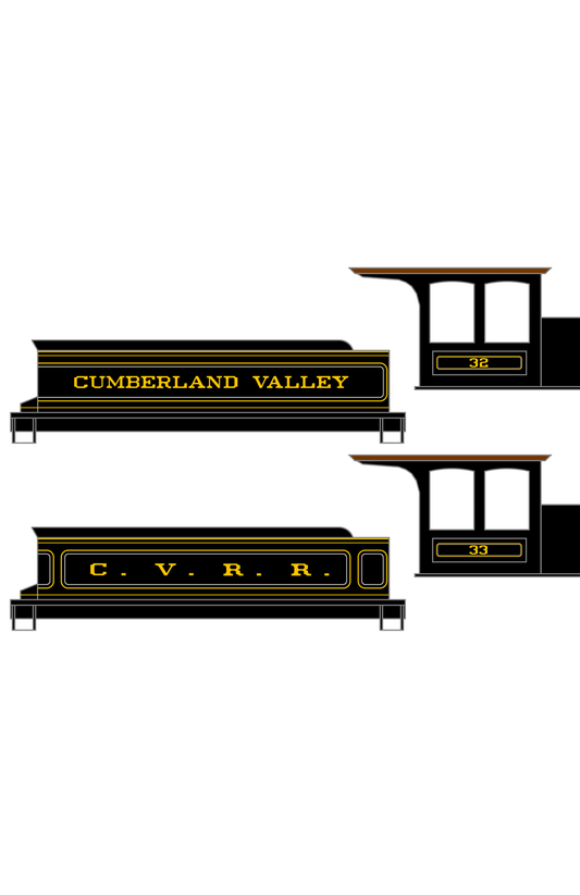Cumberland Valley Railroad Steam Locomotive Silver and Gold PRR Subsidiary