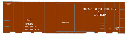 Chicago, West Pullman & Southern 40 Ft Steel Boxcar White