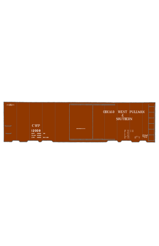 Chicago, West Pullman & Southern 40 Ft Steel Boxcar White