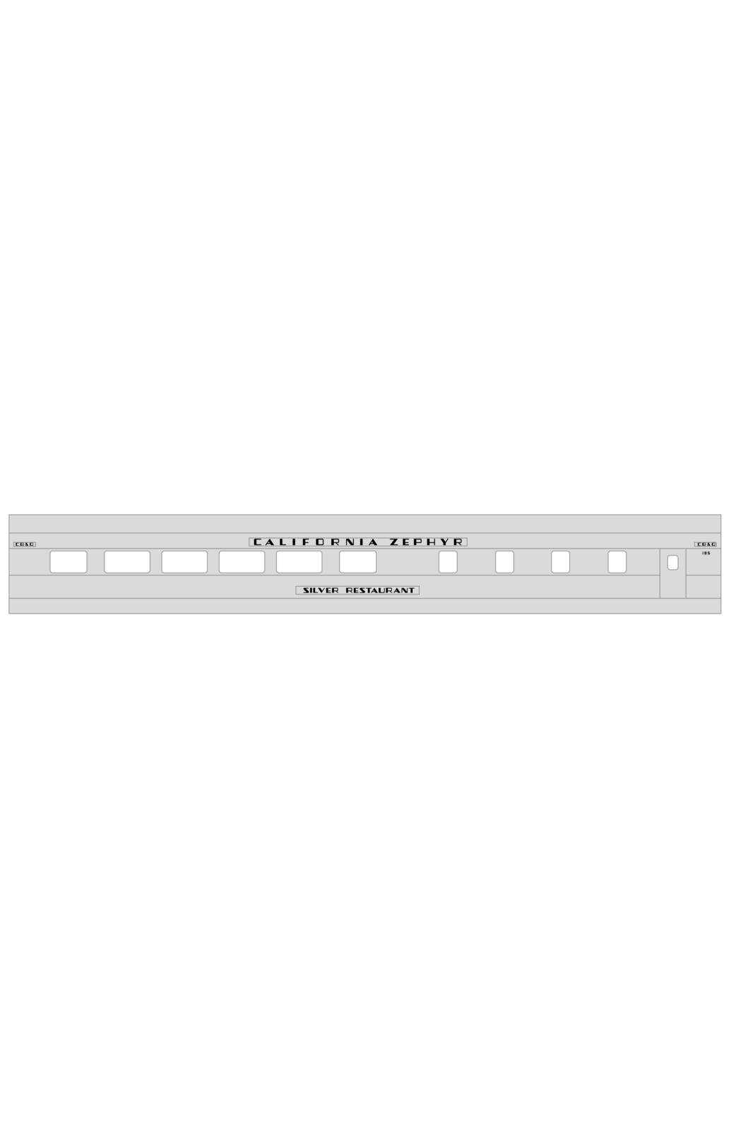 California Zephyr #1 Streamlined Passenger Car Black CB&Q DRGW WP