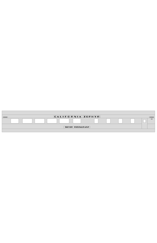 California Zephyr #1 Streamlined Passenger Car Black CB&Q DRGW WP