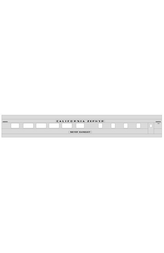 California Zephyr #2 Streamlined Passenger Car Black CB&Q DRGW WP