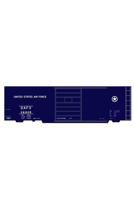USAF Department Of the Air Force 40 Ft Steel Boxcar White
