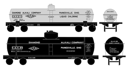 Diamond Alkali Chemicals Tank Car Black, White and Red Painesville