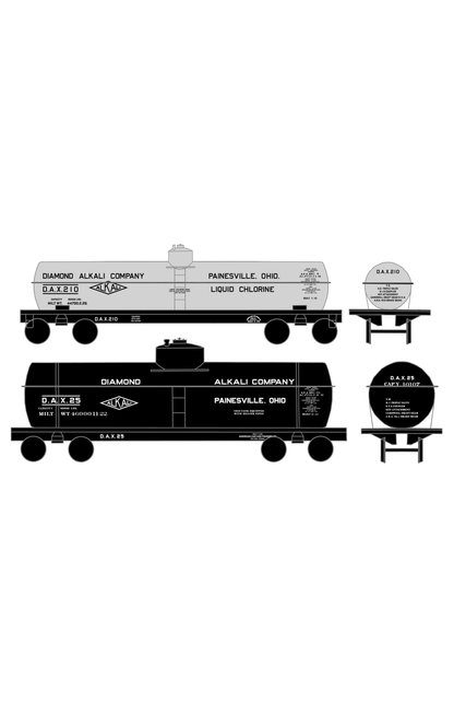 Diamond Alkali Chemicals Tank Car Black, White and Red Painesville