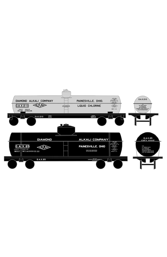 Diamond Alkali Chemicals Tank Car Black, White and Red Painesville