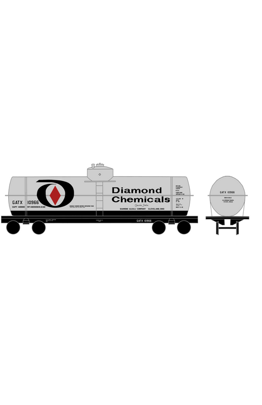 Diamond Alkali Chemicals Tank Car Black and Red Shamrock