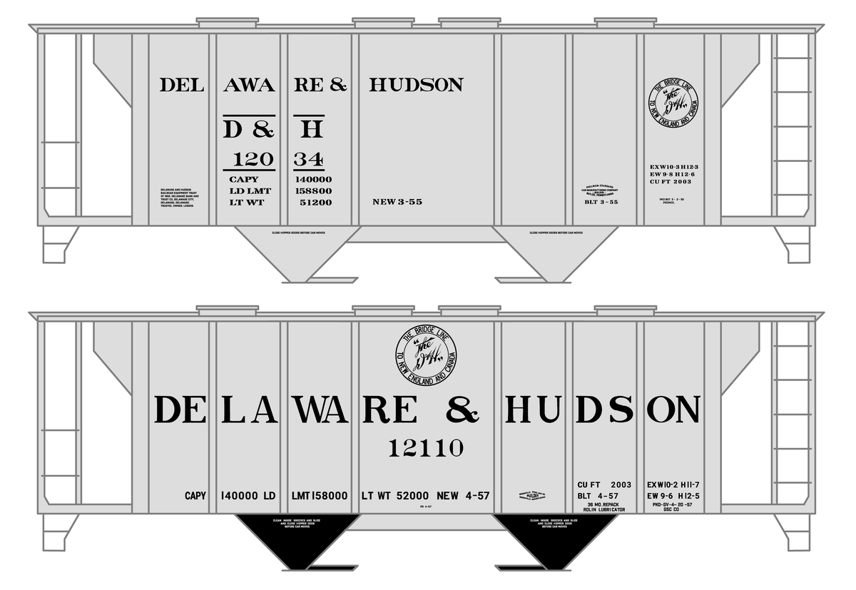 Delaware and Hudson Covered Hopper Black
