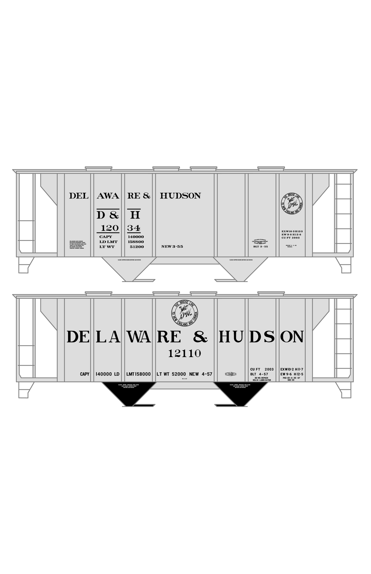 Delaware and Hudson Covered Hopper Black
