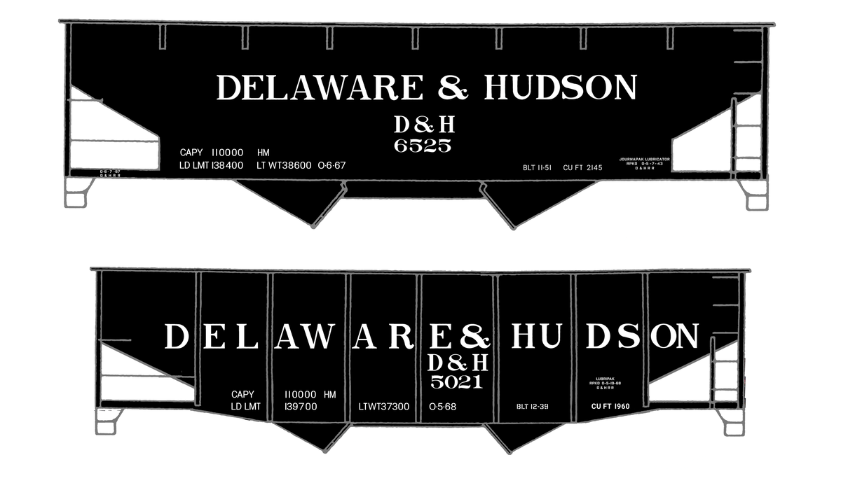 Delaware and Hudson Twin Hopper White