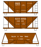 Duluth and Iron Range Ore Hopper Cars White Pre-DMIR Missabe