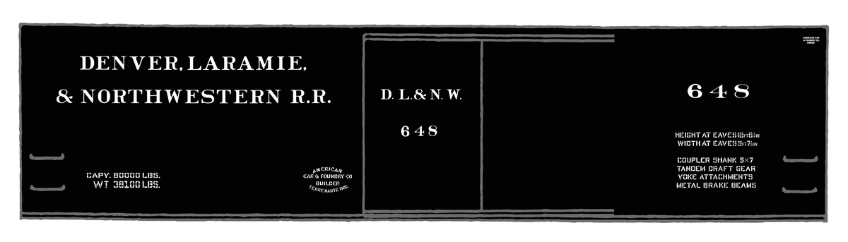 Denver, Laramie and Northwestern Wood Boxcar White Colorado