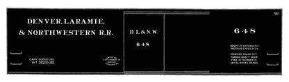 Denver, Laramie and Northwestern Wood Boxcar White Colorado