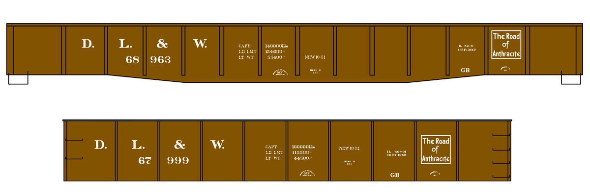Delaware, Lackawanna and Western Gondola White DL&W
