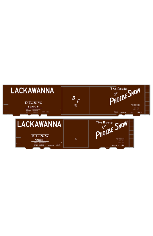 Delaware, Lackawanna and Western 40 / 50 Ft Boxcar White Phoebe Snow
