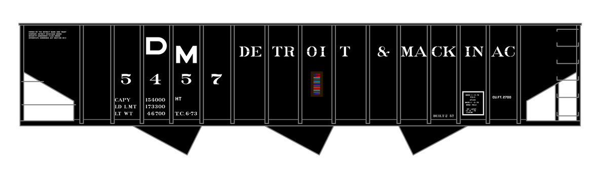 Detroit and Mackinac Triple Hopper White