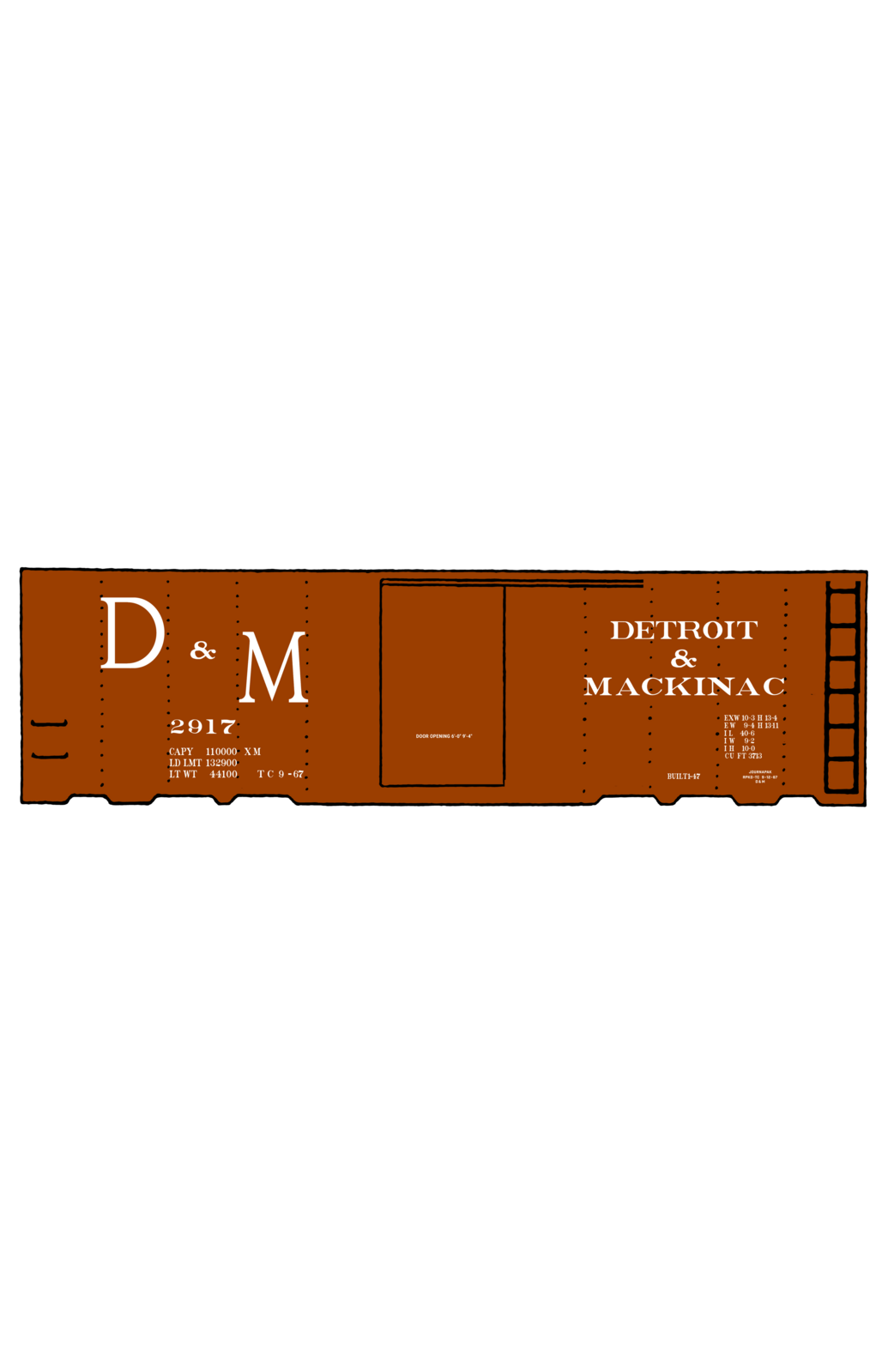 Detroit & Mackinac 40 Ft Boxcar White