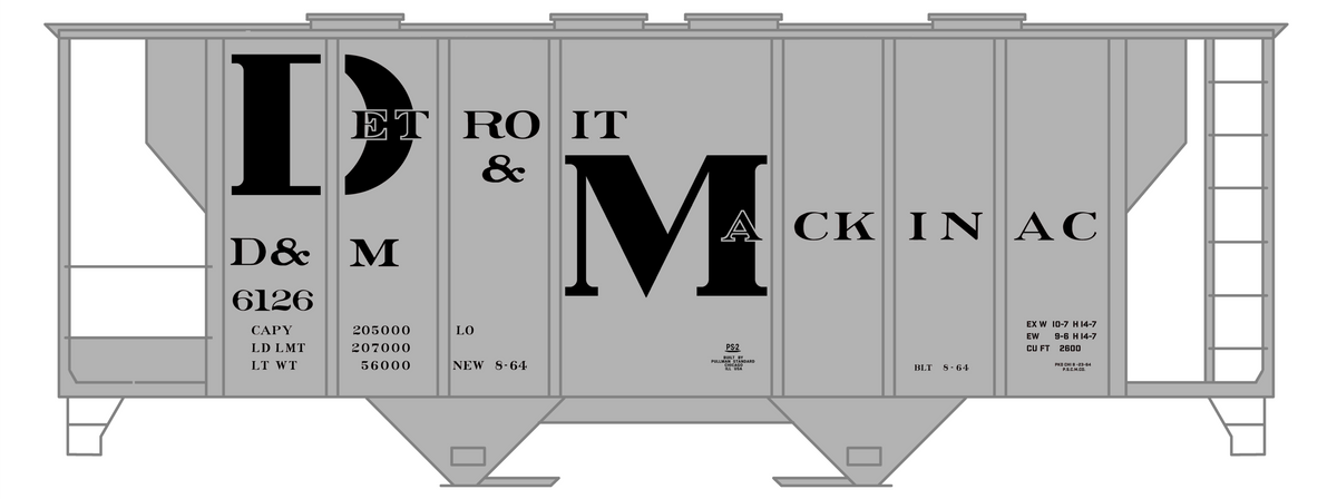 Detroit and Mackinac 100 Ton Covered Hopper Black