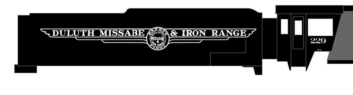 Duluth, Missabe and Iron Range Yellowstone Steam Locomotive White
