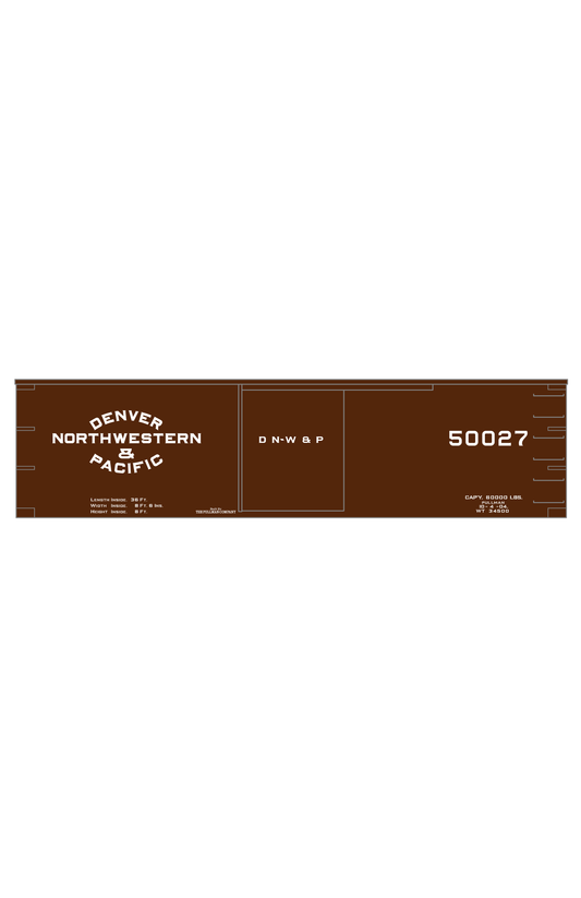 Denver Northwestern and Pacific 36 Ft Wood Boxcar White