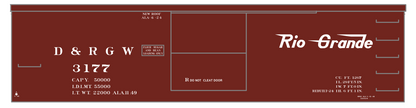 Rio Grande 30 Ft Narrow Gauge Boxcar White