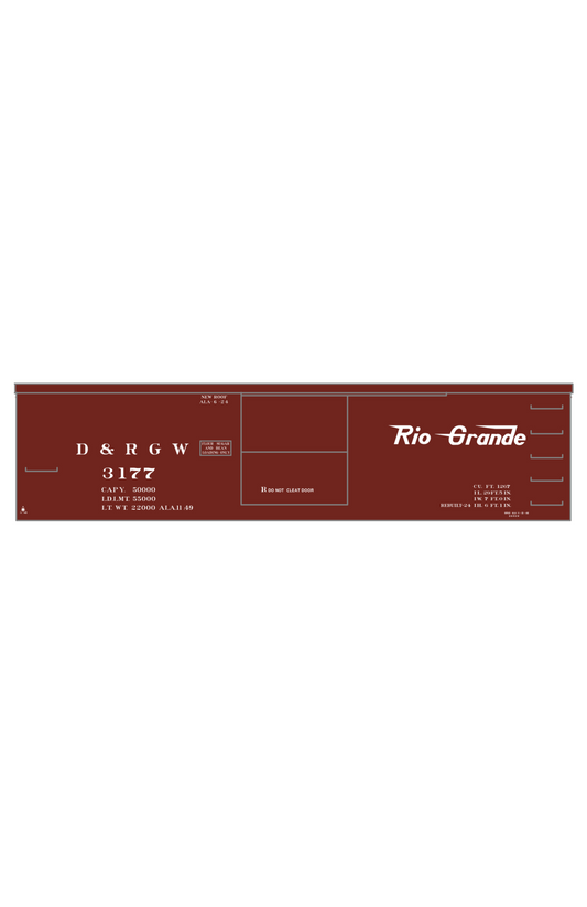 Rio Grande 30 Ft Narrow Gauge Boxcar White