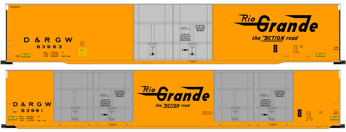 Rio Grande 86 Ft Auto Parts Boxcar Black