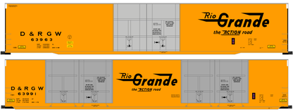 Rio Grande 86 Ft Auto Parts Boxcar Black