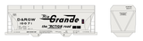 Rio Grande Two Bay ACF Covered Hopper Black Big Lettering - Decal